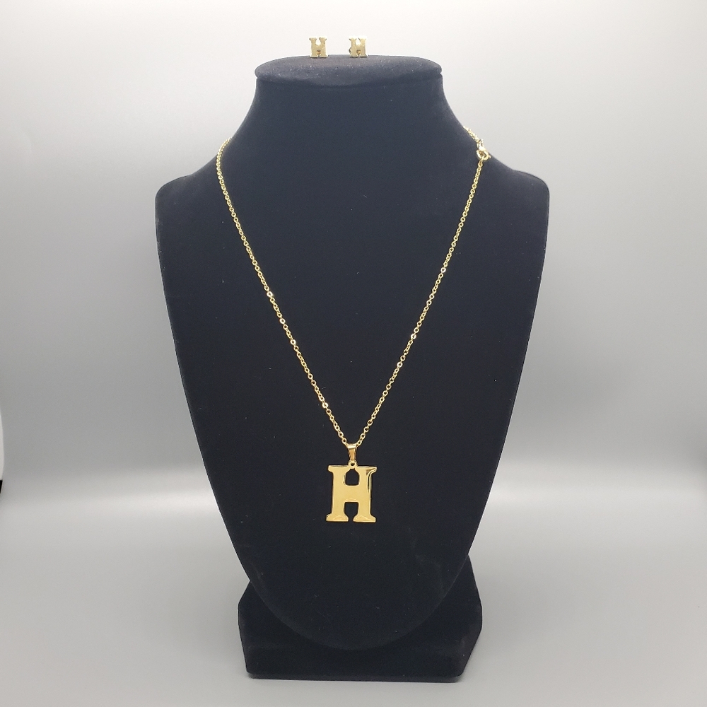 Initial Necklace for Women - Gold Stainless Steel